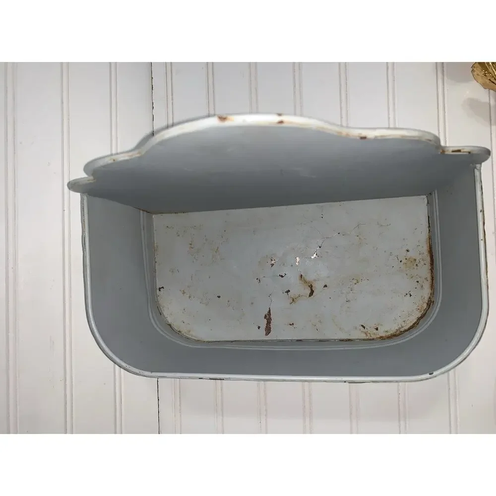 Metal Mail WALL POCKET Letter‎ Holder Organizer Farm House Grey Rusty
